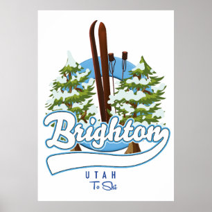 Poster logo de Brighton Utah pour skier