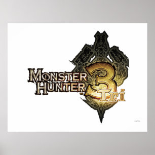 Poster Logo de chasseur de monstre tri