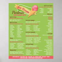 Logo de crème glacée, Menu de salon de crème glacé
