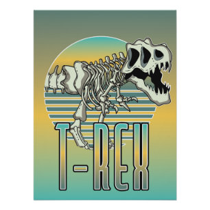 Poster Logo de dessin animé T-REX