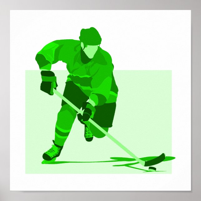 Poster Logo de hockey vert (Devant)