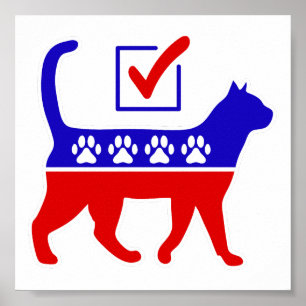 Poster Logo de la fête du chat Feline Politique Grand Par