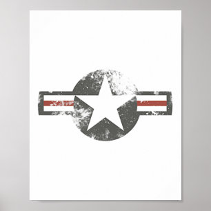 Poster Logo de la Force aérienne vintage Us Militaires Ho