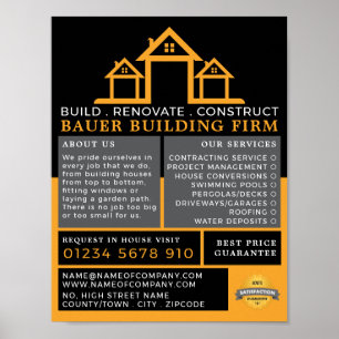 Poster Logo de la maison, Constructeurs, Publicité