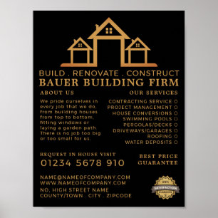 Poster Logo de la maison, Constructeurs, Publicité