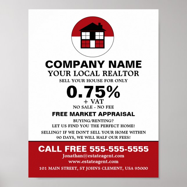 Poster Logo de la maison, Realtor, Agent immobilier publi (Devant)