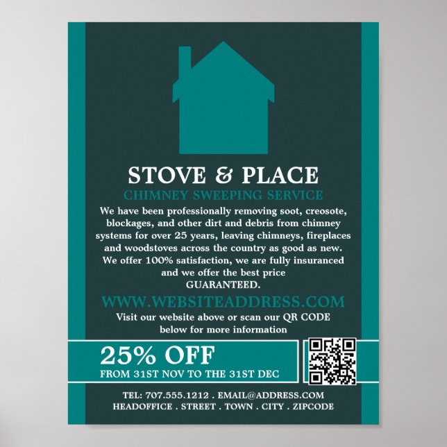 Poster Logo de la maison, service de balayage de Chimney (Devant)