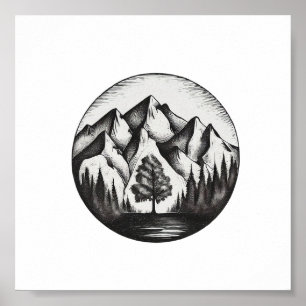 Poster Logo de la montagne