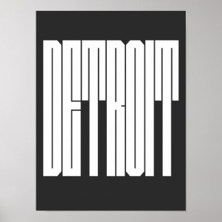 Poster logo de la ville de Détroit aux États-Unis