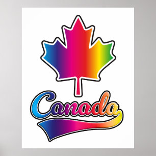 Poster Logo de l'arc-en-ciel de Canada Pride
