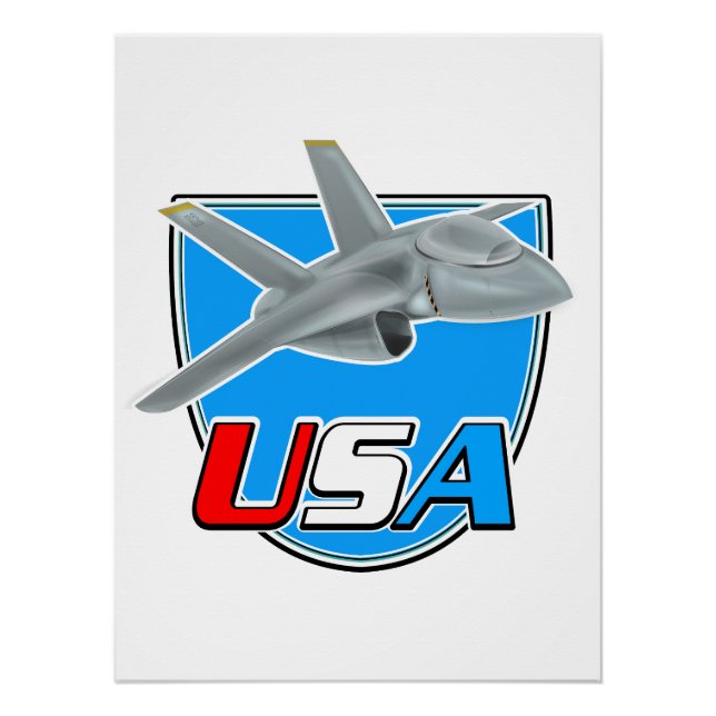 Poster logo de l'avion à réaction (Devant)