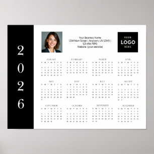 Poster Logo de l'entreprise 2026 photo Calendrier du mur 