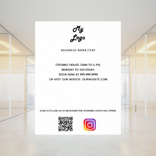 Poster Logo de l'entreprise code qr instagram texte perso
