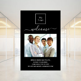 Poster logo de l'entreprise photo de bienvenue heures d'o