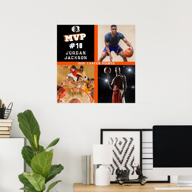 Poster Logo de l'équipe du joueur MVP étoile Collage (Bureau à domicile)