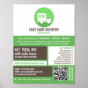 Poster Logo de livraison par messagerie, publicité des se