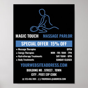 Poster Logo De Massage, Massage Thérapie, Parfum De Massa