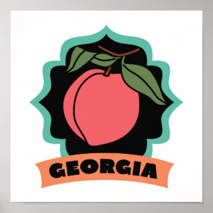 Poster Logo de pêche de la Géorgie