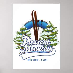 Poster Logo de Pleasant Mountain Ski Bridgton.