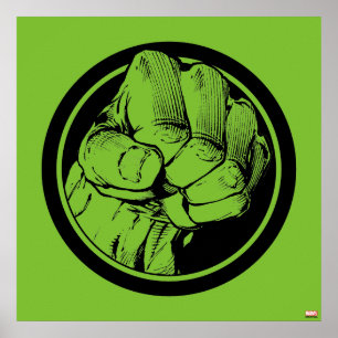 Poster Logo de poing Avengers Hulk