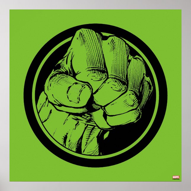 Poster Logo de poing Avengers Hulk (Devant)
