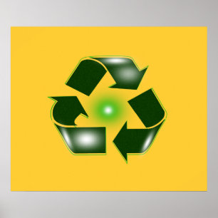 Poster Logo de recyclage vert grand 27,42 po x 23 po
