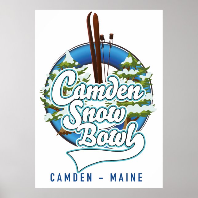 Poster Logo de ski Camden Snow Bowl. (Devant)