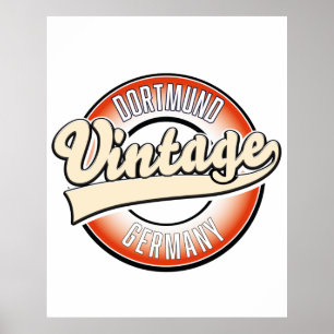Poster Logo de style vintage Dortmund,