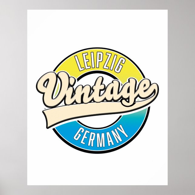 Poster Logo de style vintage Leipzig. (Devant)
