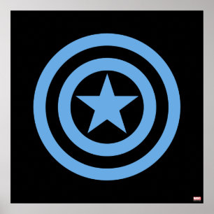 Poster Logo de super soldat Captain America