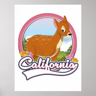 Poster logo de vacances de cerf de Californie