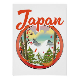 Poster logo de voyage au Japon