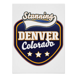 Poster logo de voyage de Denver Colorado