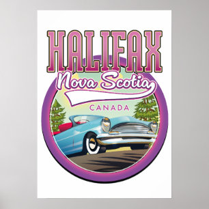 Poster Logo de voyage de Halifax Nouvelle-Écosse