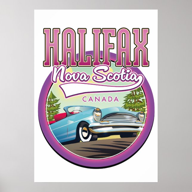 Poster Logo de voyage de Halifax Nouvelle-Écosse (Devant)
