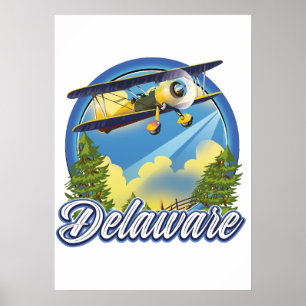 Poster Logo de voyage du Delaware