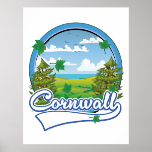 Poster logo de voyage en Cornouailles