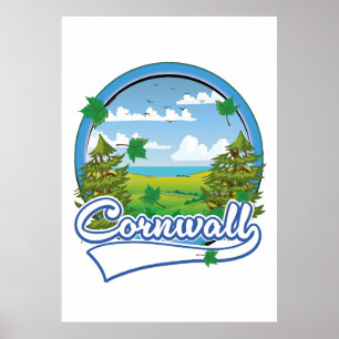 Poster logo de voyage en Cornouailles