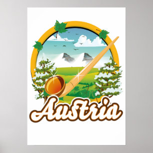 Poster Logo de voyage rétro Autriche