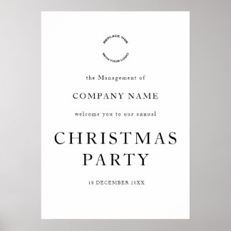 Poster Logo d'entreprise Bienvenue à la fête de Noël