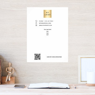 Poster Logo d'entreprise code qr texte personnalisé