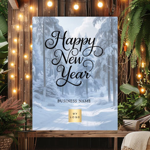 Poster Logo d'entreprise du nouvel an hiver du pays des m