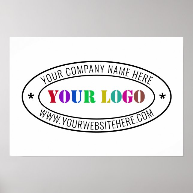 Poster Logo d'entreprise personnalisé Texte Société Poste (Devant)