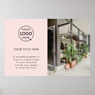 Poster Logo d'entreprise   Photo promotionnelle rose pâle