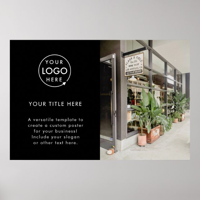 Poster Logo d'entreprise | Photo publicitaire noire moder (Devant)