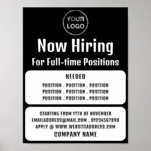 Poster Logo d'entreprise, Recrutement de vacances d'emplo