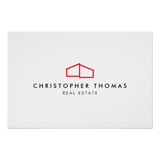 Poster Logo d'habitation moderne Immobilier, Realtor Roug (Devant)