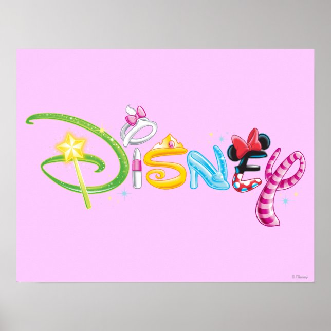 Poster Logo Disney | Caractères filles (Devant)