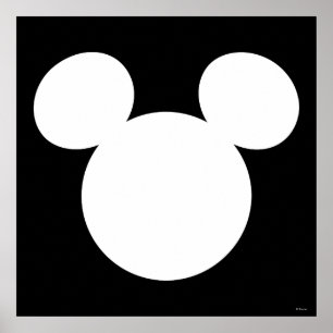 Poster Logo Disney Silhouette de Mickey Mouse