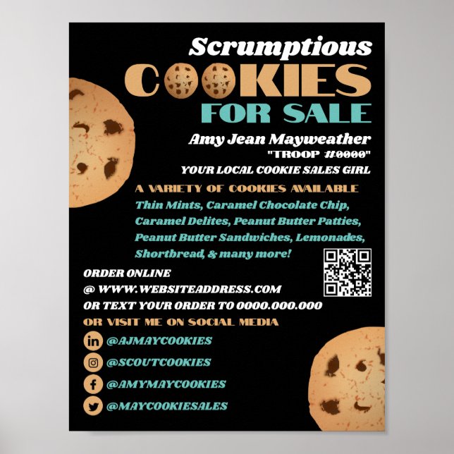 Poster Logo Double Cookies, Collecte de fonds pour la ven (Devant)